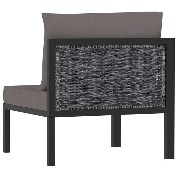 vidaXL Corner Sofa Anthracite Poly rattan, aluminum, polyester Durable