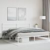 vidaXL Bed Frame White Powder-Coated Steel Full Bed Frame Rectangular