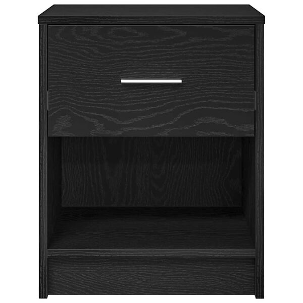vidaXL Bedside Cabinet Set of 2 Black Engineered wood Standard
