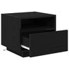 vidaXL Bedside Cabinet with Drawer Black Oak 15.75 x 15.35 x 14.57 in