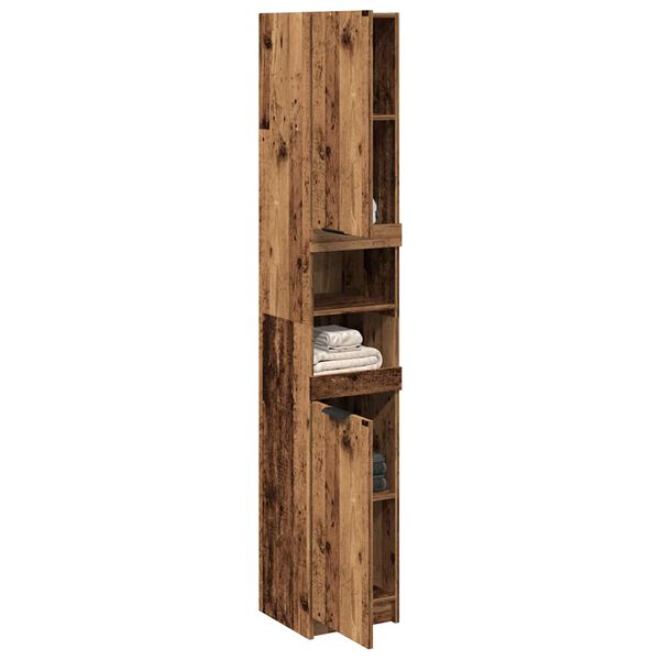 vidaXL Bathroom Cabinet Old wood Engineered wood Tall Bathroom Cabinet