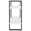 vidaXL Book Cabinet White and Black Solid Pine Wood, Metal Medium