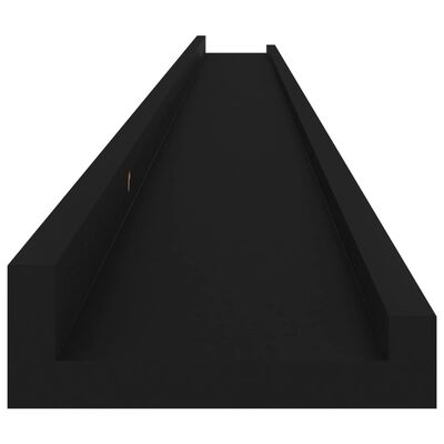vidaXL Wall Shelves 2 pcs Black 45.3"x3.5"x1.2"