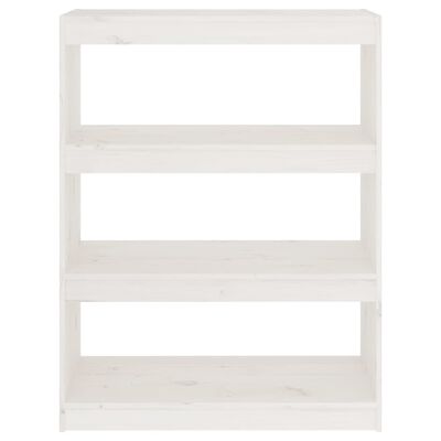 vidaXL Book Cabinet/Room Divider White 31.5"x11.8"x40.7" Solid Wood Pine