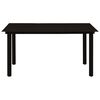 vidaXL Dining Set Black Cotton Rope, Powder-Coated Steel, Tempered Glass