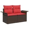 vidaXL Garden Sofa Set with Cushion 9 pcs Brown Poly Rattan