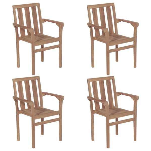 vidaXL Stackable Chair Set of 4 Anthracite