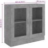 vidaXL Vitrine Cabinet Concrete Grey 32.5x12.0x31.5" Engineered Wood