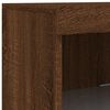 vidaXL Sideboard Brown oak Engineered wood, glass Medium Sideboard