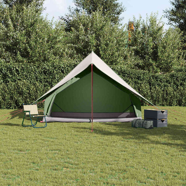 vidaXL Family Tent with Roof Green and White 315 x 286 x 200 cm