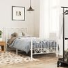 vidaXL Bed Frame White Steel Twin Bed Frame Rectangular Modern