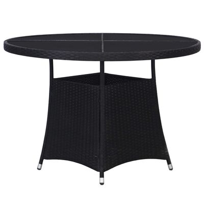 vidaXL Patio Table Black 43.3"x29.1" Poly Rattan