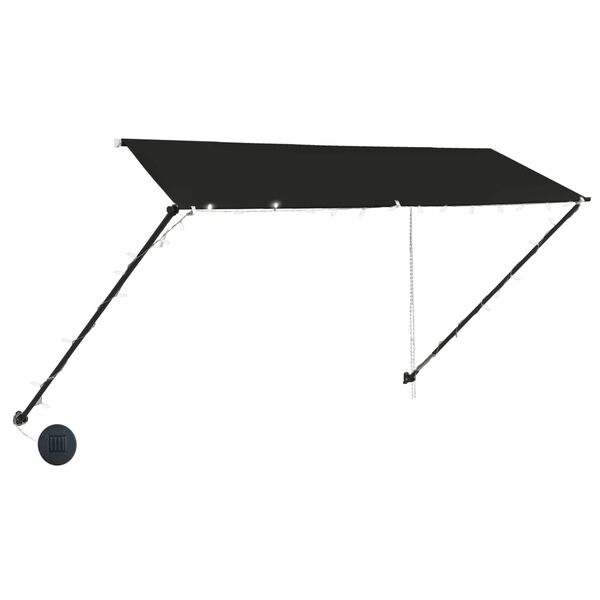 vidaXL Awning Anthracite Steel, Polyester with PA coating 138 x 59 in
