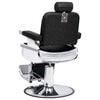 vidaXL Barber Chair Black Faux Leather, Metal, Wood, PVC Medium