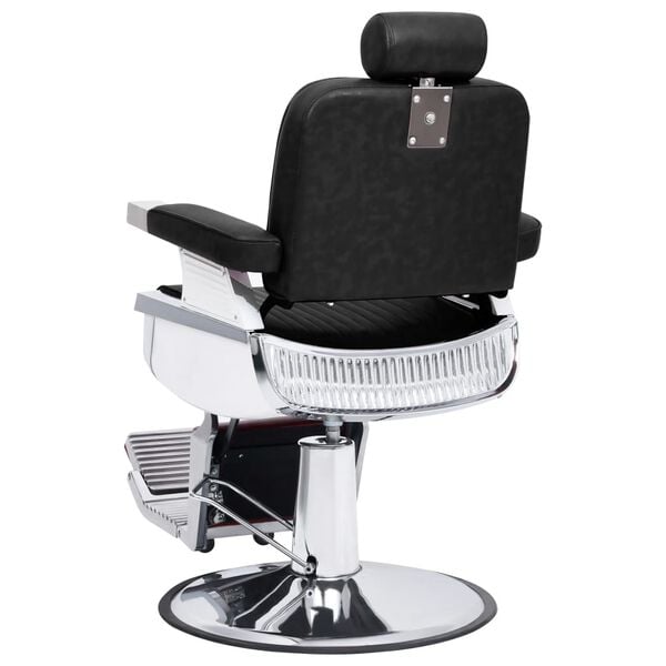 vidaXL Barber Chair Black Faux Leather, Metal, Wood, PVC Medium