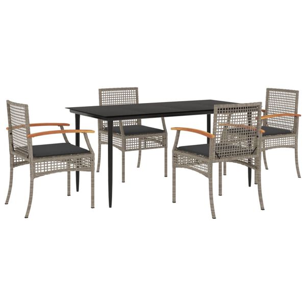 vidaXL Garden Dining Set Grey