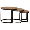 vidaXL Side Table Set of 3 Brown, Black