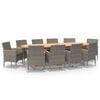 vidaXL Garden Dining Set Grey Solid acacia wood 11 Piece Durable