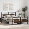 vidaXL Bed Frame Smoked oak Engineered wood and steel Full Bed Frame