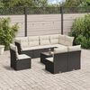 vidaXL Garden Sofa Set Black, Cream White