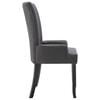 vidaXL Dining Chair Dark Grey Polyester and Oak Wood Standard Ergonomic
