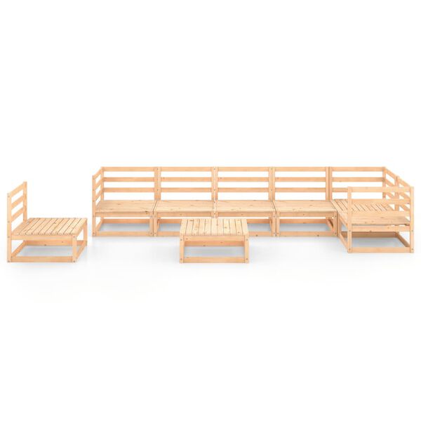 vidaXL Garden Lounge Set Brown Solid Pine Wood Large Modular