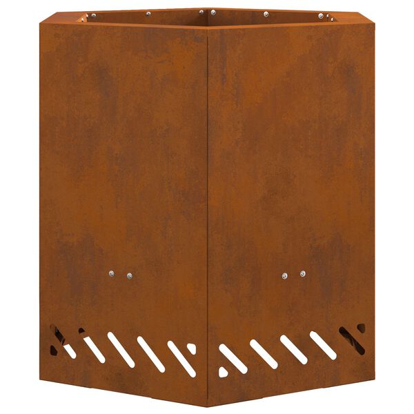 vidaXL Smokeless Fire Pit Brown 18.90 x 18.90 x 20.08 in Steel