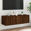 vidaXL TV Wall Cabinet Brown Oak Engineered Wood Medium TV Wall Cabinet