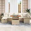 vidaXL Garden Sofa Set with Cushion 8 pcs Beige Poly rattan