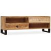 vidaXL TV Cabinet Natural Mango Wood Solid Mango Wood and Steel Medium