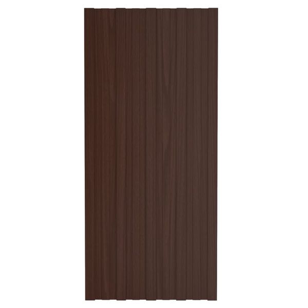 vidaXL Roof Panels 12 pcs Galvanised Steel Brown 39.4x17.7"