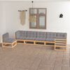 vidaXL Garden Lounge Set Natural wood Solid pine wood Large Modular