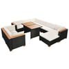 vidaXL Outdoor Dining Set Black and Brown PE rattan, WPC, Polyester, Steel