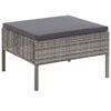 vidaXL Garden Lounge Set Gray Poly Rattan, Powder-Coated Steel, Polyester