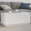 vidaXL Coffee Table White Engineered wood 35.4 x 19.7 x 15.7 in Lights