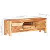 vidaXL TV Cabinet Natural Wood Solid Acacia Wood Medium TV Cabinet