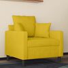 vidaXL Sofa Chair Yellow Velvet, Metal Single Durable Sofa Chair