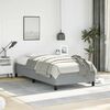 vidaXL Bed Frame Light Gray Polyester, Plywood, Engineered Wood Twin XL
