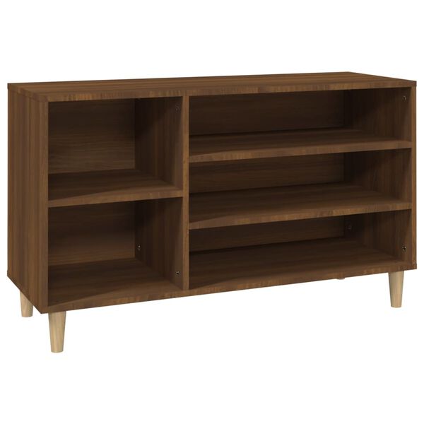 vidaXL Shoe Cabinet Brown Oak Engineered wood, solid eucalyptus wood