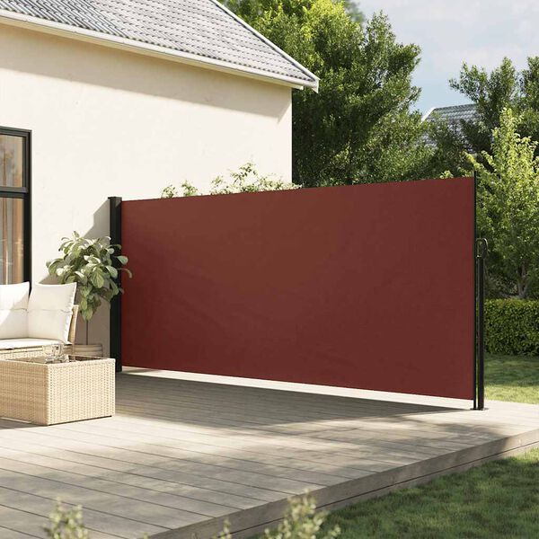 vidaXL Retractable Side Awning Brown Polyester 63.0 x 118.1 in