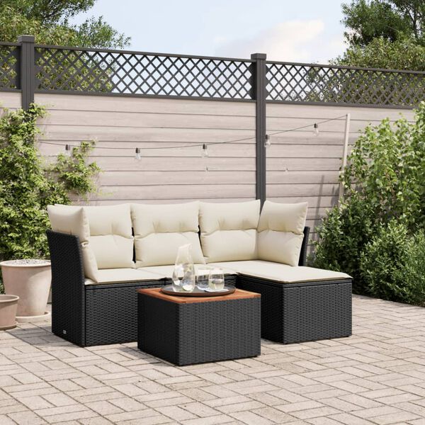 vidaXL Garden Sofa Set Black