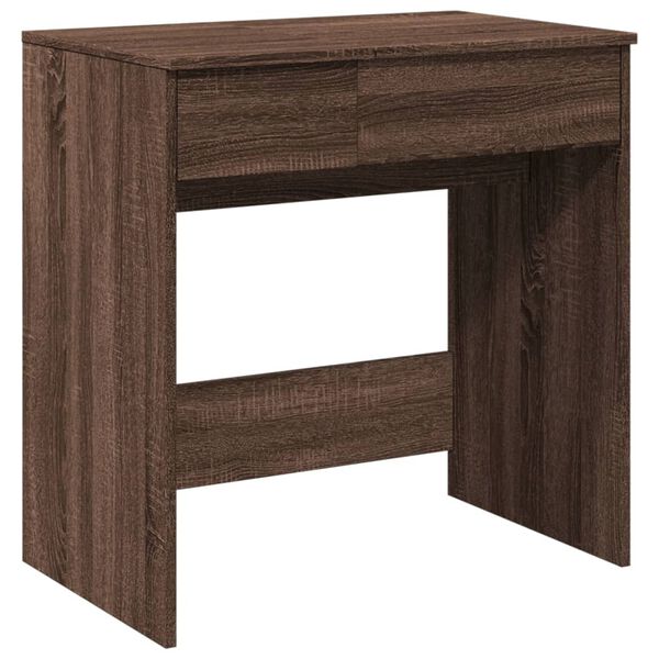 vidaXL Dressing Table Brown Oak Engineered wood, glass