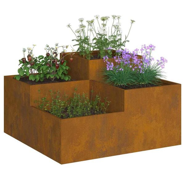 vidaXL Garden Planter Rusty 80 x 80 x 48 cm Weathering steel
