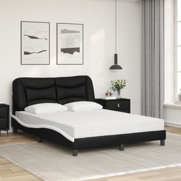 vidaXL Bed Black and White