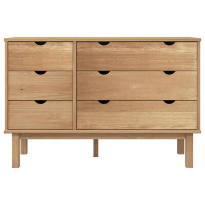 vidaXL Drawer Cabinet OTTA 43.7"x16.9"x28.9" Solid Wood Pine