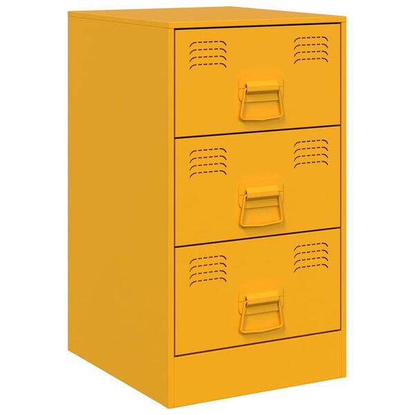 vidaXL Bedside Cabinet Mustard Yellow Cold-rolled Steel Standard