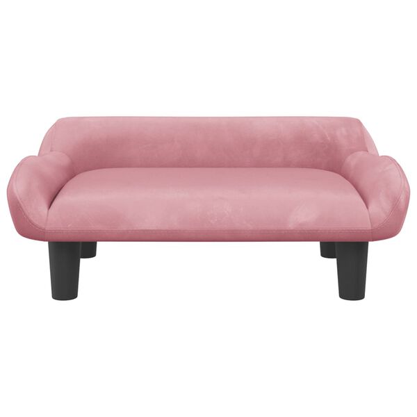 vidaXL Kids Sofa Pink Velvet (100% polyester), solid pine wood Mini