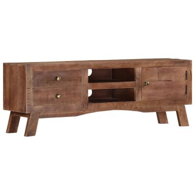 vidaXL TV Stand 43.3"x11.8"x15.7" Rough Mango Wood