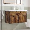 vidaXL Bathroom Furniture Set Old wood and white Engineered wood and ceramic
