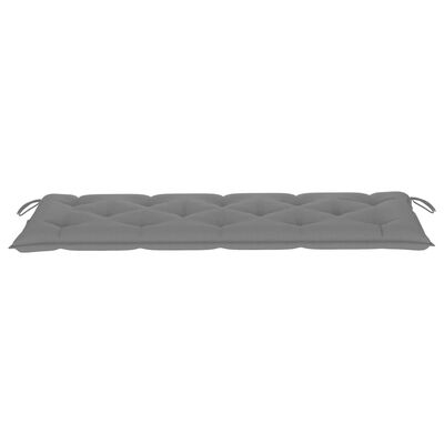 vidaXL Patio Bench with Gray Cushion 59.1" Solid Teak Wood
